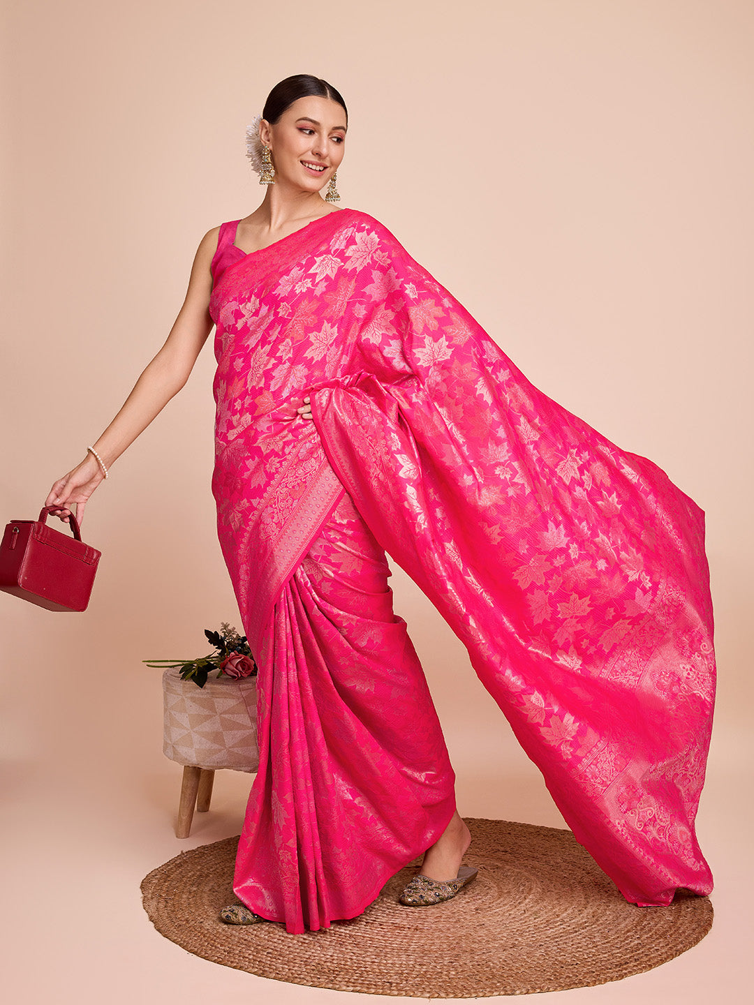 Vera Fashion Heritage Series: Pure Silk Double Jari Saree with Soft Zari Border