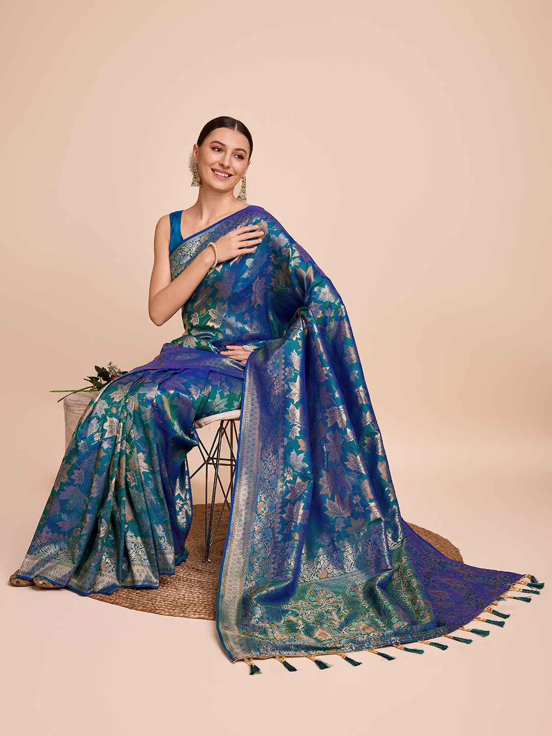 Vera Fashion Heritage Series: Pure Silk Double Jari Saree with Soft Zari Border