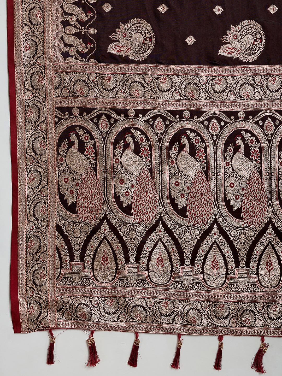 Premium Two-Tone Soft Silk Saree | Satin Fabric with Rich Zari Woven Pallu & Designer Blouse