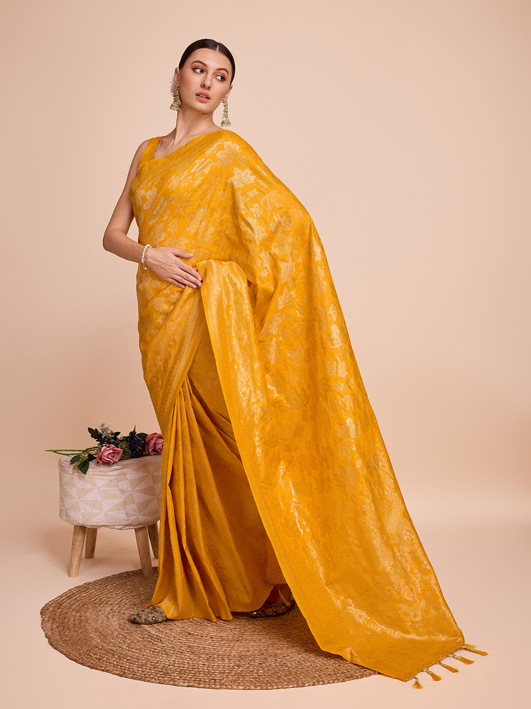 Vera Fashion Heritage Series: Pure Silk Double Jari Saree with Soft Zari Border