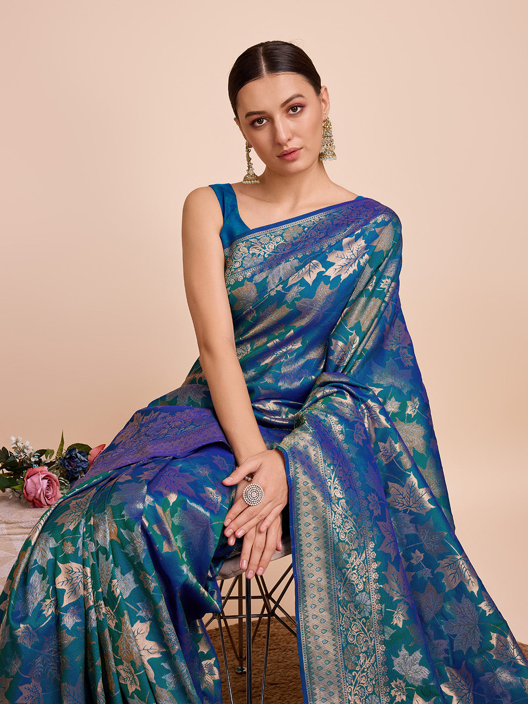 Vera Fashion Heritage Series: Pure Silk Double Jari Saree with Soft Zari Border