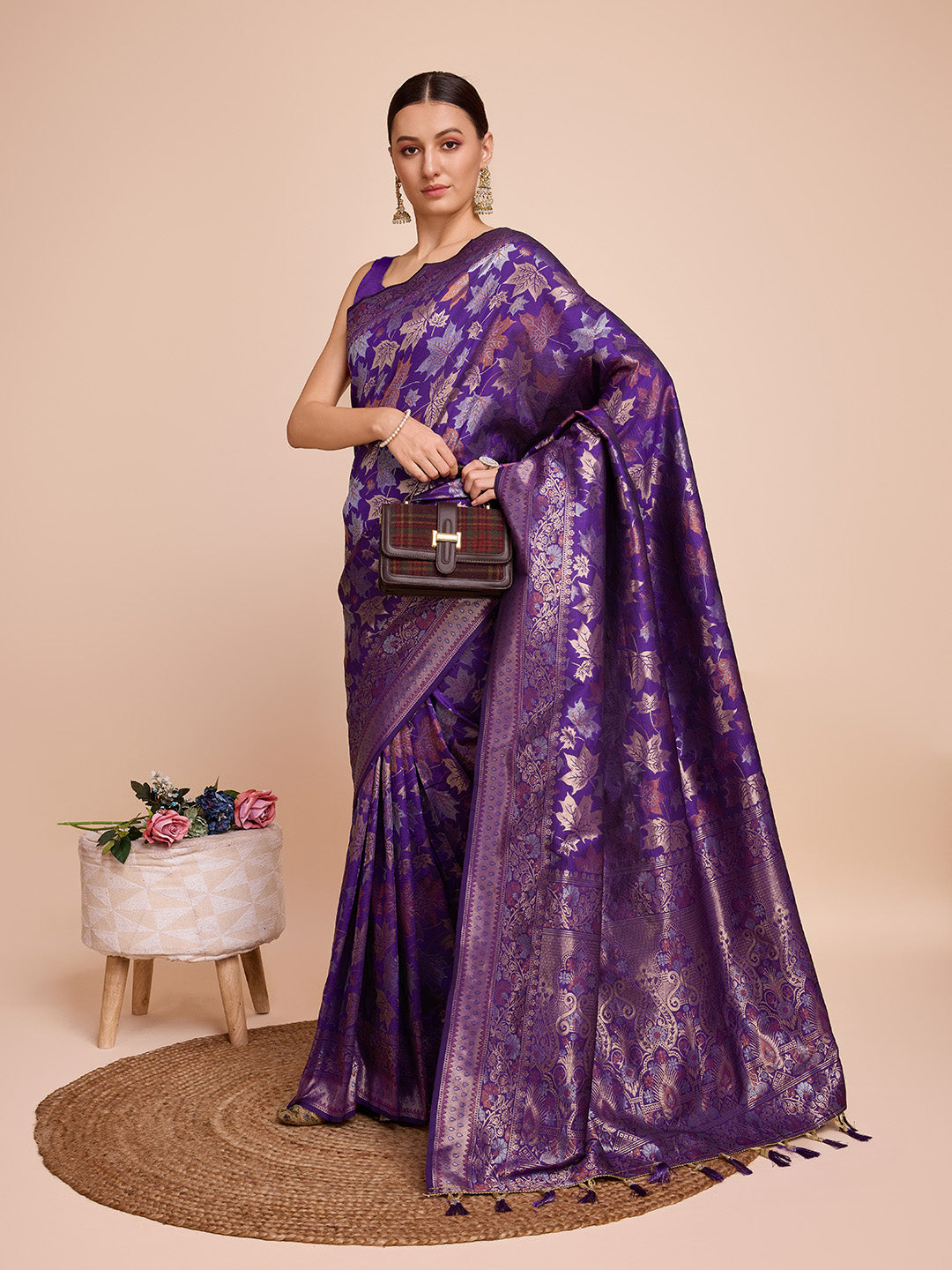 Vera Fashion Heritage Series: Pure Silk Double Jari Saree with Soft Zari Border