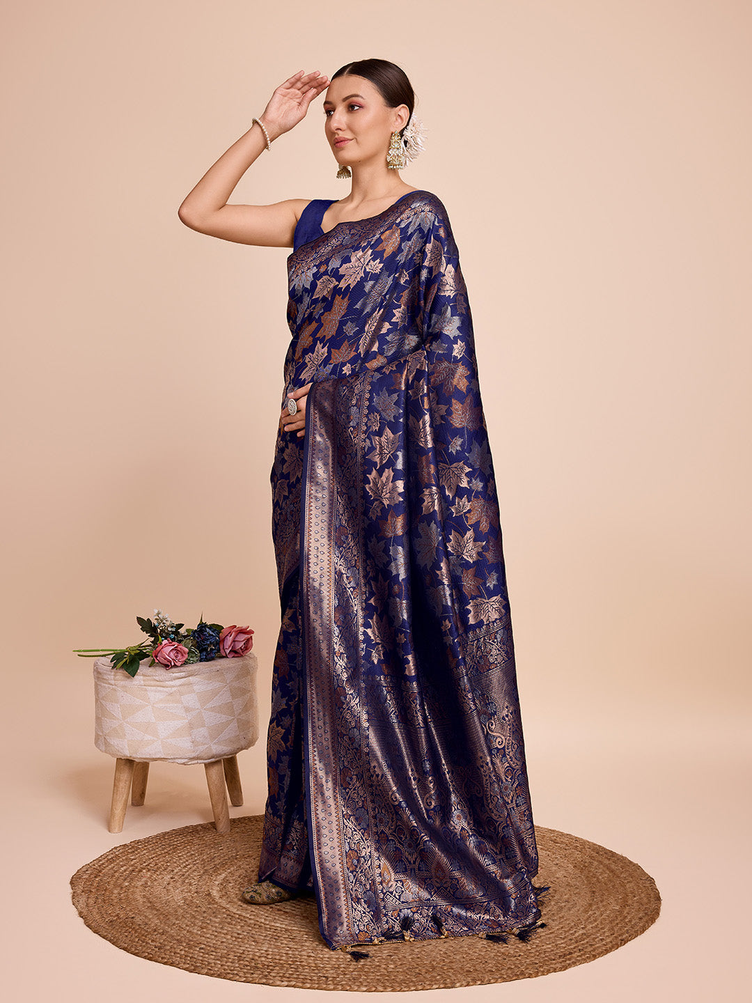 Vera Fashion Heritage Series: Pure Silk Double Jari Saree with Soft Zari Border