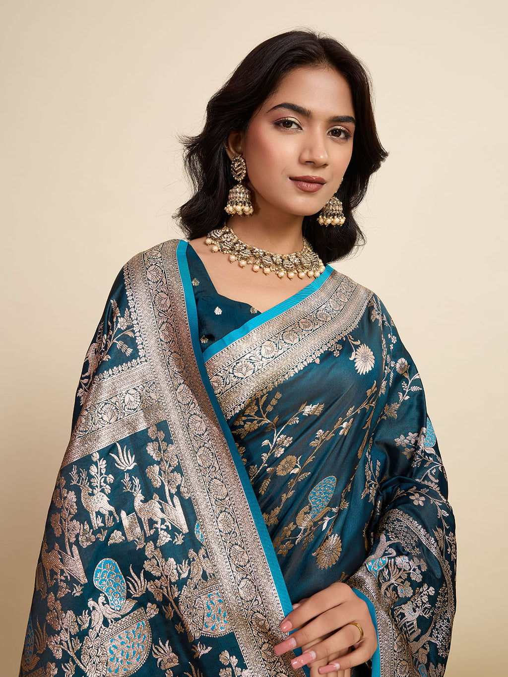 Two Tone Satin Soft Silk Saree With blouse Piece
