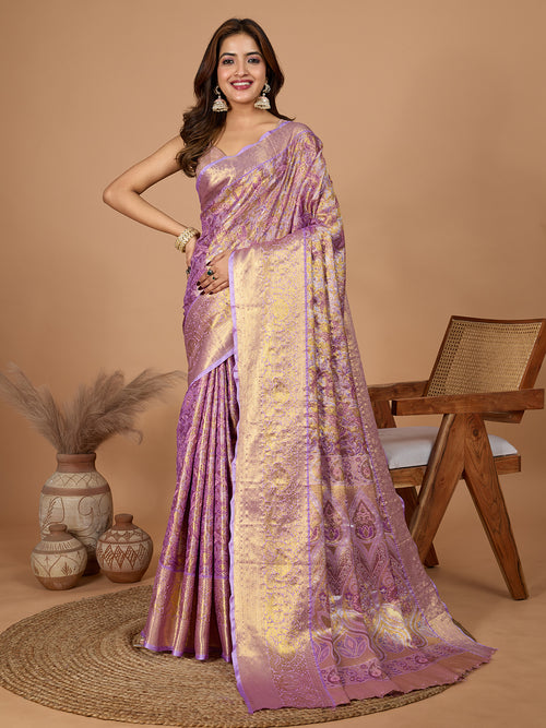 Presenting you Semi Silk saree with all over Jari weaved